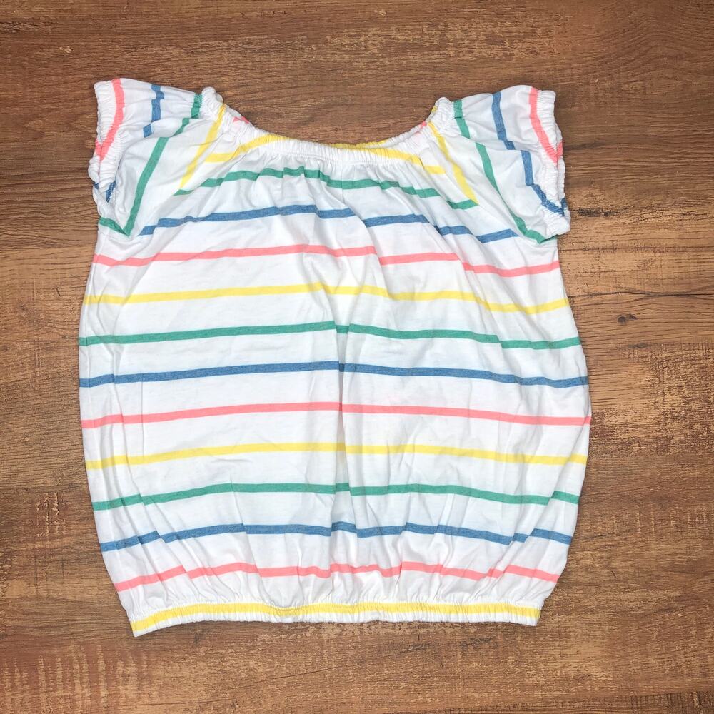 Chaser Shirt Girls Size 6 Elastic Sleeves Bottom Striped Rainbow NWOT